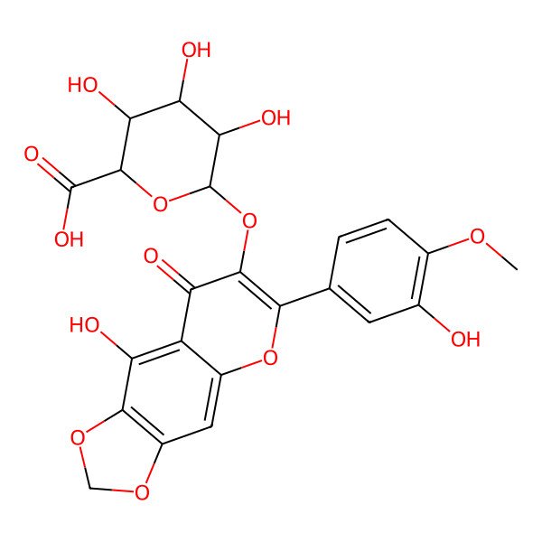 2D Structure of 3,3',5-Trihydroxy-4'-methoxy-6,7-methylenedioxyflavone 3-glucuronide