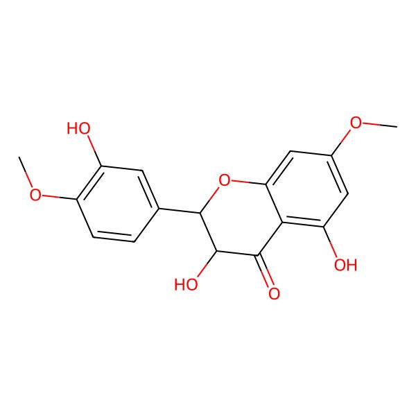 2D Structure of 3,3',5-Trihydroxy-4',7-dimethoxyflavanone