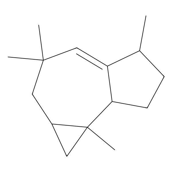 2D Structure of 3,3,5,7b-tetramethyl-1a,2,5,6,7,7a-hexahydro-1H-cyclopropa[e]azulene