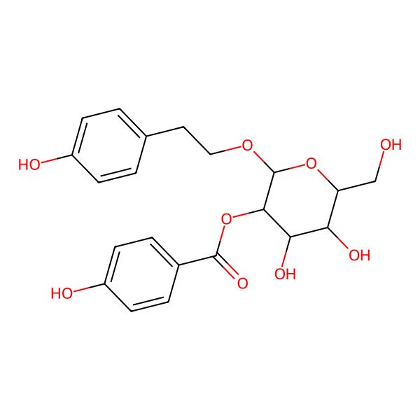 2D Structure of [(2R,3R,4S,5S,6R)-4,5-dihydroxy-6-(hydroxymethyl)-2-[2-(4-hydroxyphenyl)ethoxy]oxan-3-yl] 4-hydroxybenzoate