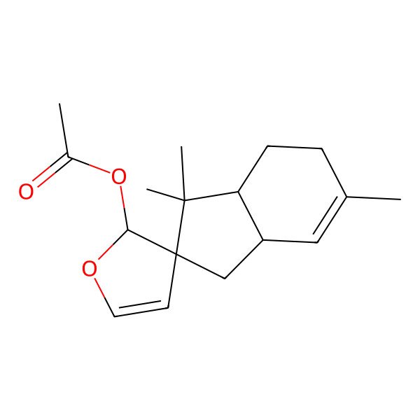 2D Structure of (3',3',6'-trimethylspiro[2H-furan-3,2'-3a,4,5,7a-tetrahydro-1H-indene]-2-yl) acetate