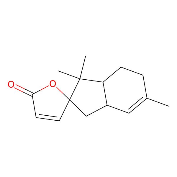 2D Structure of 3,3,6-trimethylspiro[3a,4,5,7a-tetrahydro-1H-indene-2,5'-furan]-2'-one