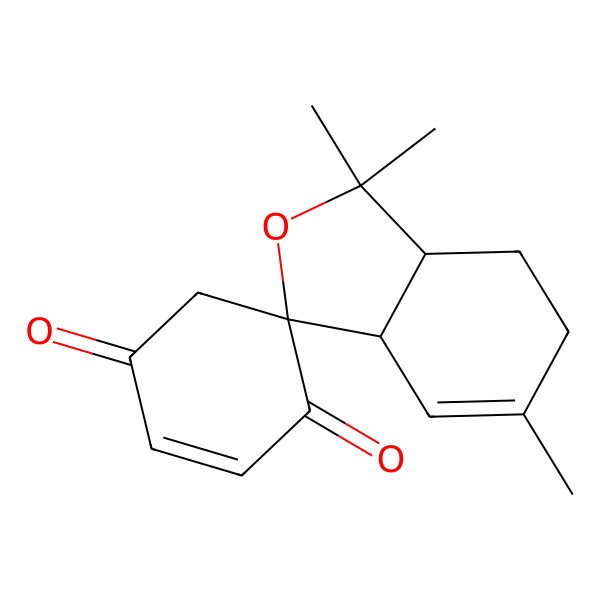 2D Structure of 3,3,6-Trimethylspiro[3a,4,5,7a-tetrahydro-2-benzofuran-1,5'-cyclohex-2-ene]-1',4'-dione