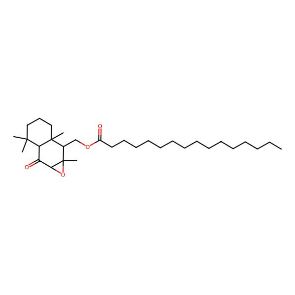 2D Structure of (3,3,6a,7a-Tetramethyl-2-oxo-1a,2a,4,5,6,7-hexahydronaphtho[2,3-b]oxiren-7-yl)methyl hexadecanoate