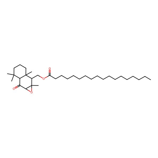 2D Structure of (3,3,6a,7a-Tetramethyl-2-oxo-1a,2a,4,5,6,7-hexahydronaphtho[2,3-b]oxiren-7-yl)methyl octadecanoate