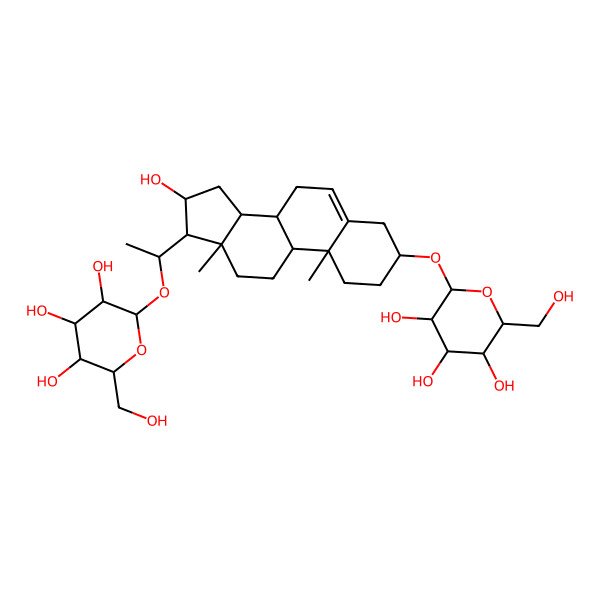 2D Structure of 2-[[16-hydroxy-10,13-dimethyl-17-[1-[3,4,5-trihydroxy-6-(hydroxymethyl)oxan-2-yl]oxyethyl]-2,3,4,7,8,9,11,12,14,15,16,17-dodecahydro-1H-cyclopenta[a]phenanthren-3-yl]oxy]-6-(hydroxymethyl)oxane-3,4,5-triol