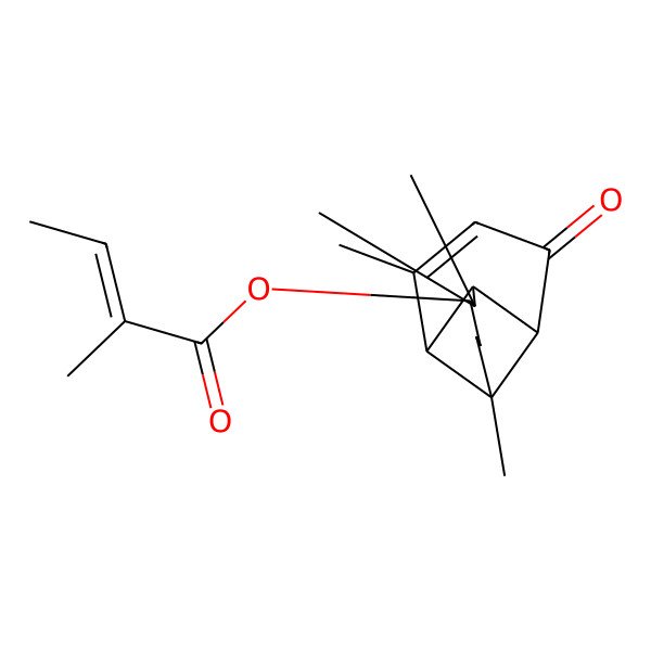 2D Structure of (3,3,7,9-Tetramethyl-11-oxo-4-tricyclo[5.4.0.02,8]undec-9-enyl) 2-methylbut-2-enoate