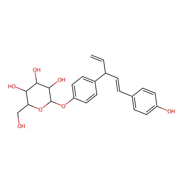 2D Structure of (2R,3S,4S,5R,6S)-2-(hydroxymethyl)-6-[4-[(1E,3R)-1-(4-hydroxyphenyl)penta-1,4-dien-3-yl]phenoxy]oxane-3,4,5-triol