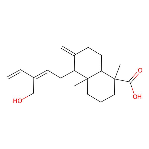 2D Structure of 5-[3-(hydroxymethyl)penta-2,4-dienyl]-1,4a-dimethyl-6-methylidene-3,4,5,7,8,8a-hexahydro-2H-naphthalene-1-carboxylic acid