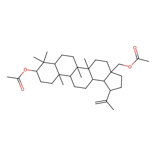 2D Structure of [(1R,3aS,5aR,5bR,7aR,9S,11aR,11bR,13aS,13bR)-9-acetyloxy-5a,5b,8,8,11a-pentamethyl-1-prop-1-en-2-yl-1,2,3,4,5,6,7,7a,9,10,11,11b,12,13,13a,13b-hexadecahydrocyclopenta[a]chrysen-3a-yl]methyl acetate
