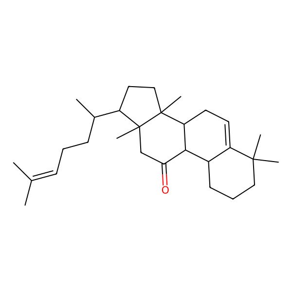 2D Structure of 4,4,13,14-tetramethyl-17-(6-methylhept-5-en-2-yl)-2,3,7,8,9,10,12,15,16,17-decahydro-1H-cyclopenta[a]phenanthren-11-one