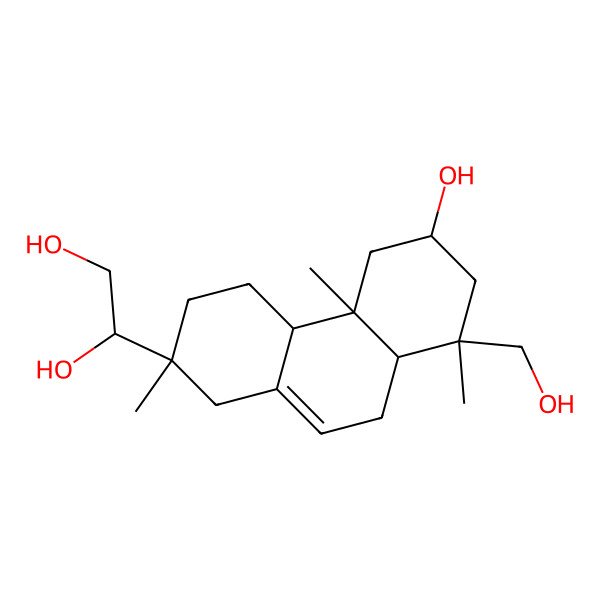 2D Structure of (1S)-1-[(2S,4aR,4bS,6S,8S,8aS)-6-hydroxy-8-(hydroxymethyl)-2,4b,8-trimethyl-3,4,4a,5,6,7,8a,9-octahydro-1H-phenanthren-2-yl]ethane-1,2-diol