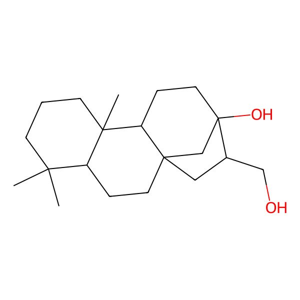 2D Structure of (1R,4R,9R,10R,13S,14S)-14-(hydroxymethyl)-5,5,9-trimethyltetracyclo[11.2.1.01,10.04,9]hexadecan-13-ol