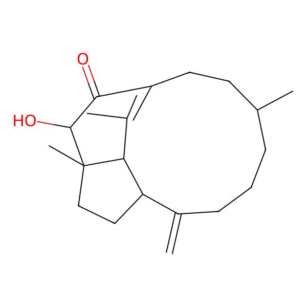 2D Structure of (1R,6S,11R,12S,15S)-11-hydroxy-6,12,16-trimethyl-2-methylidenetricyclo[7.5.2.012,15]hexadec-9(16)-en-10-one
