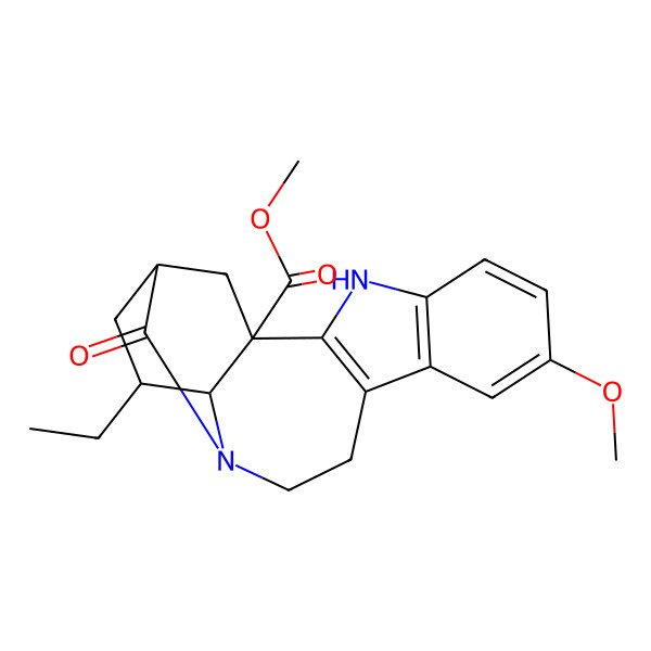 2D Structure of methyl (1S,15R,17S,18S)-17-ethyl-7-methoxy-14-oxo-3,13-diazapentacyclo[13.3.1.02,10.04,9.013,18]nonadeca-2(10),4(9),5,7-tetraene-1-carboxylate