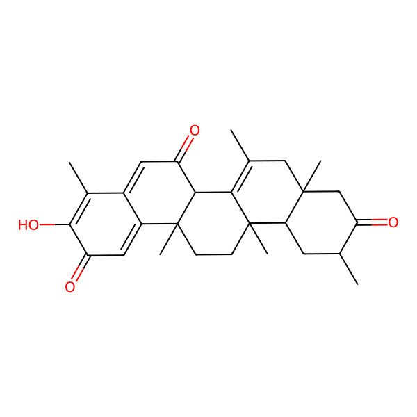 2D Structure of (6aS,8aS,11R,12aR,14aR)-3-hydroxy-4,6a,7,8a,11,14a-hexamethyl-6a,8,9,11,12,12a,13,14-octahydropicene-2,6,10-trione