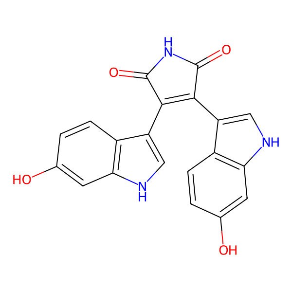 2D Structure of 3,4-bis(6-hydroxy-1H-indol-3-yl)pyrrole-2,5-dione