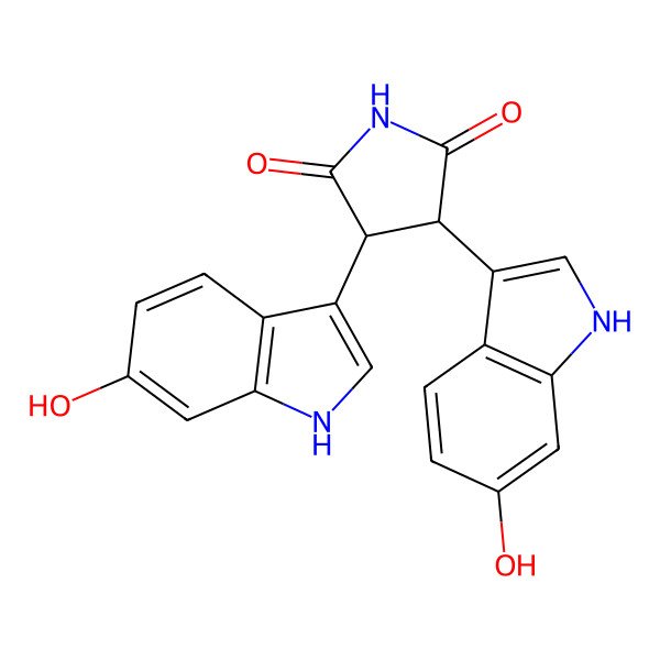 2D Structure of 3,4-bis(6-hydroxy-1H-indol-3-yl)pyrrolidine-2,5-dione