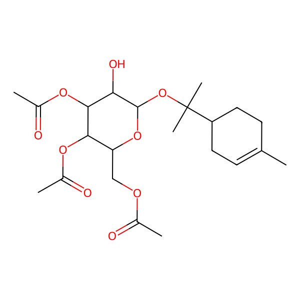 2D Structure of [3,4-Diacetyloxy-5-hydroxy-6-[2-(4-methylcyclohex-3-en-1-yl)propan-2-yloxy]oxan-2-yl]methyl acetate