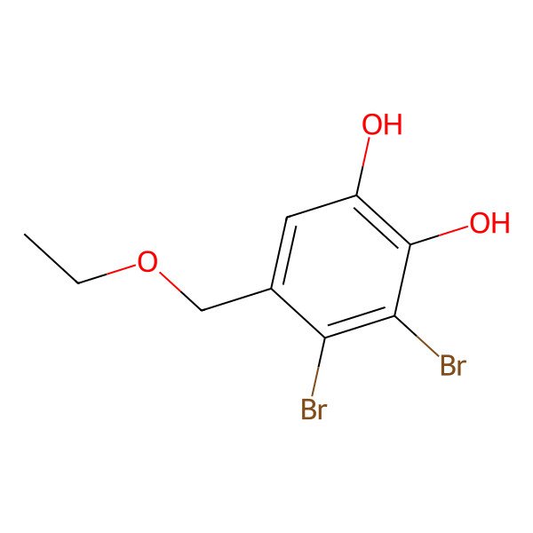 2D Structure of 3,4-Dibromo-5-(ethoxymethyl)benzene-1,2-diol