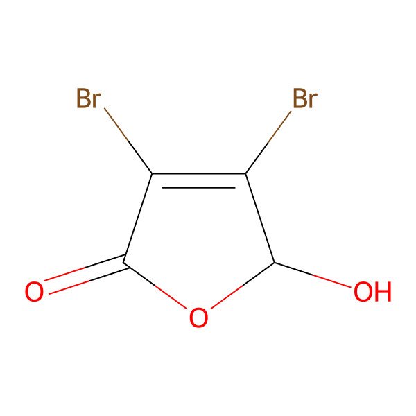2D Structure of 3,4-Dibromo-5-hydroxyfuran-2(5H)-one