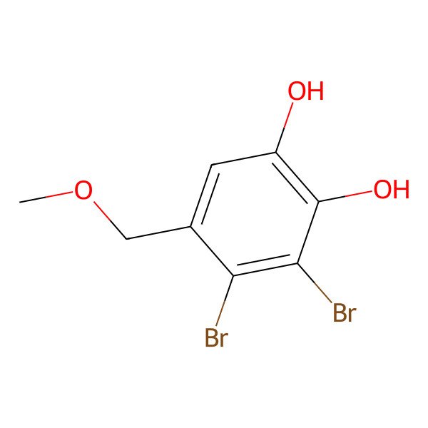 2D Structure of 3,4-Dibromo-5-(methoxymethyl)benzene-1,2-diol
