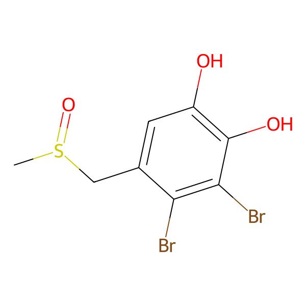 2D Structure of 3,4-dibromo-5-[[(S)-methylsulfinyl]methyl]benzene-1,2-diol