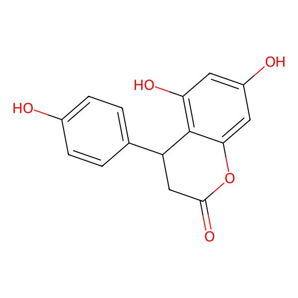 2D Structure of 3,4-Dihydro-5,7-dihydroxy-4-(4-hydroxyphenyl)coumarin
