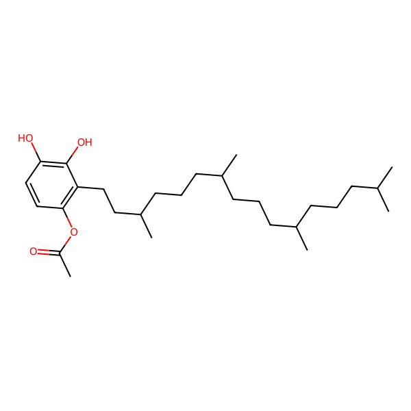 2D Structure of [3,4-Dihydroxy-2-(3,7,11,15-tetramethylhexadecyl)phenyl] acetate
