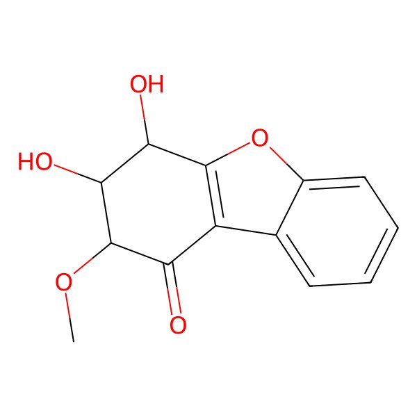 2D Structure of 3,4-dihydroxy-2-methoxy-3,4-dihydro-2H-dibenzofuran-1-one