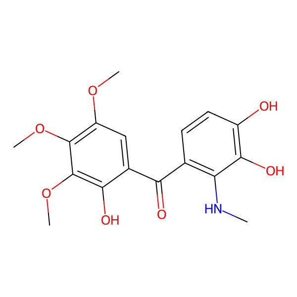 2D Structure of [3,4-Dihydroxy-2-(methylamino)phenyl]-(2-hydroxy-3,4,5-trimethoxyphenyl)methanone