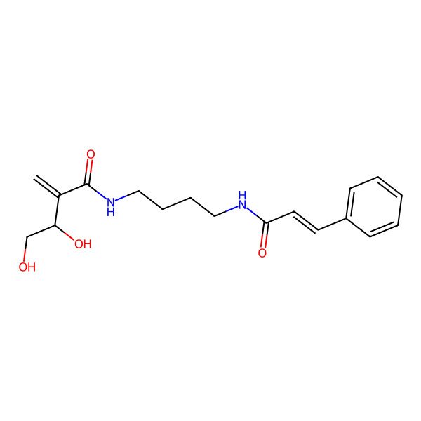 2D Structure of 3,4-dihydroxy-2-methylidene-N-[4-(3-phenylprop-2-enoylamino)butyl]butanamide