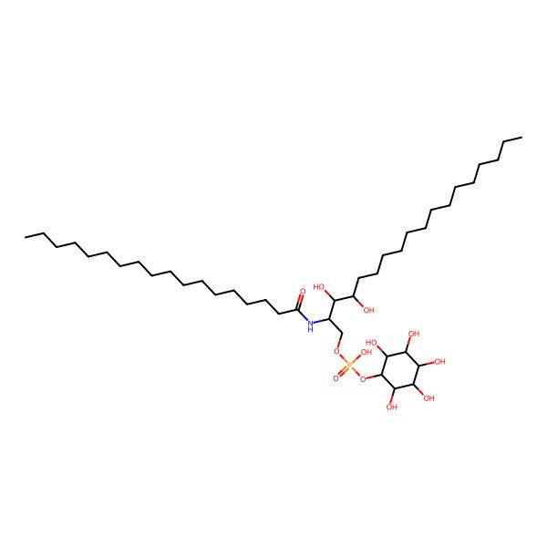2D Structure of [3,4-Dihydroxy-2-(octadecanoylamino)octadecyl] (2,3,4,5,6-pentahydroxycyclohexyl) hydrogen phosphate