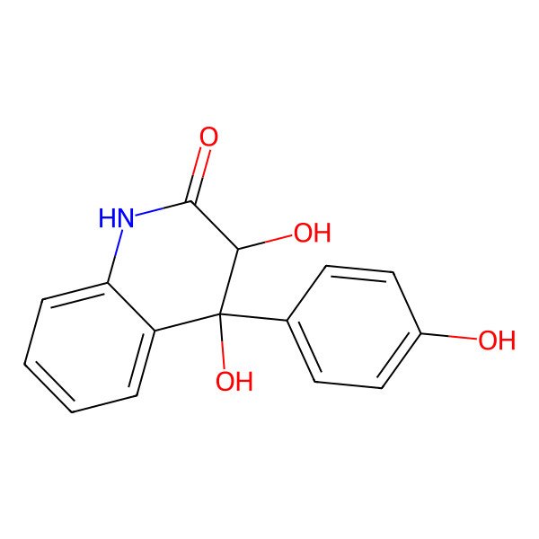 2D Structure of 3,4-Dihydroxy-4-(4-hydroxyphenyl)-1,3-dihydroquinolin-2-one