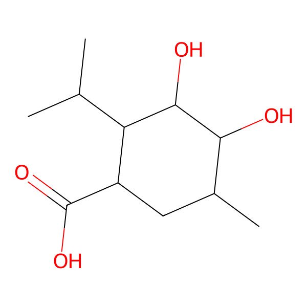 2D Structure of 3,4-Dihydroxy-5-methyl-2-propan-2-ylcyclohexane-1-carboxylic acid