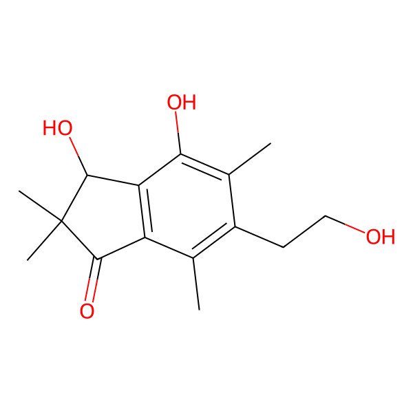2D Structure of 3,4-dihydroxy-6-(2-hydroxyethyl)-2,2,5,7-tetramethyl-3H-inden-1-one