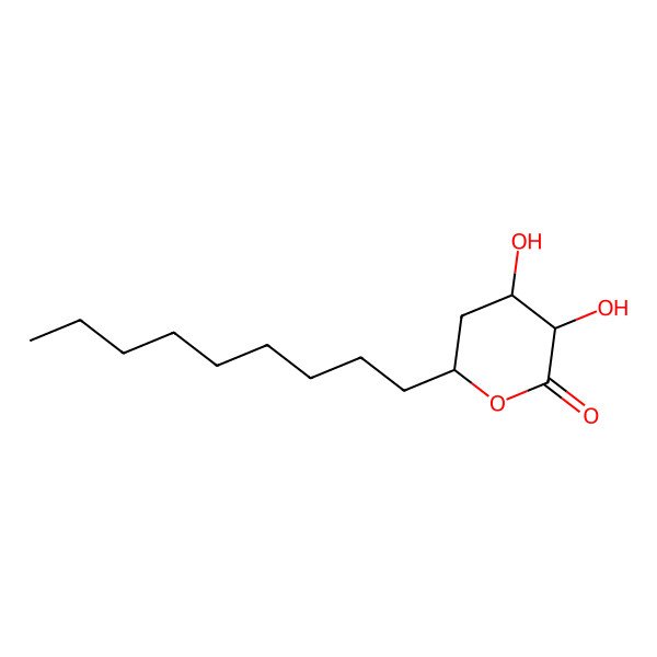 2D Structure of 3,4-Dihydroxy-6-nonyloxan-2-one