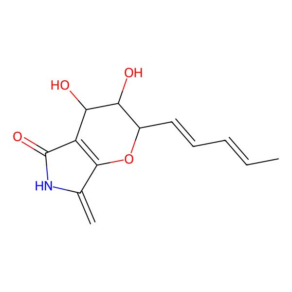 2D Structure of 3,4-dihydroxy-7-methylidene-2-penta-1,3-dienyl-3,4-dihydro-2H-pyrano[2,3-c]pyrrol-5-one