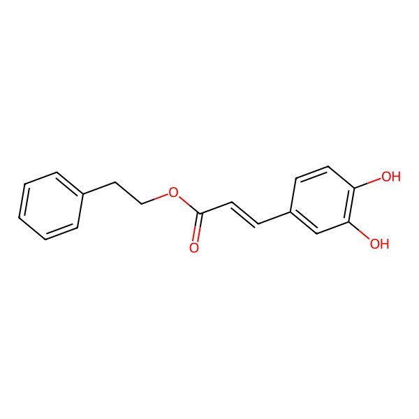 2D Structure of 3,4-Dihydroxycinnamic Acid Phenethyl Ester