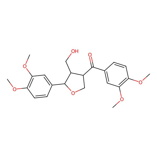 2D Structure of (3,4-Dimethoxyphenyl)-[5-(3,4-dimethoxyphenyl)-4-(hydroxymethyl)oxolan-3-yl]methanone