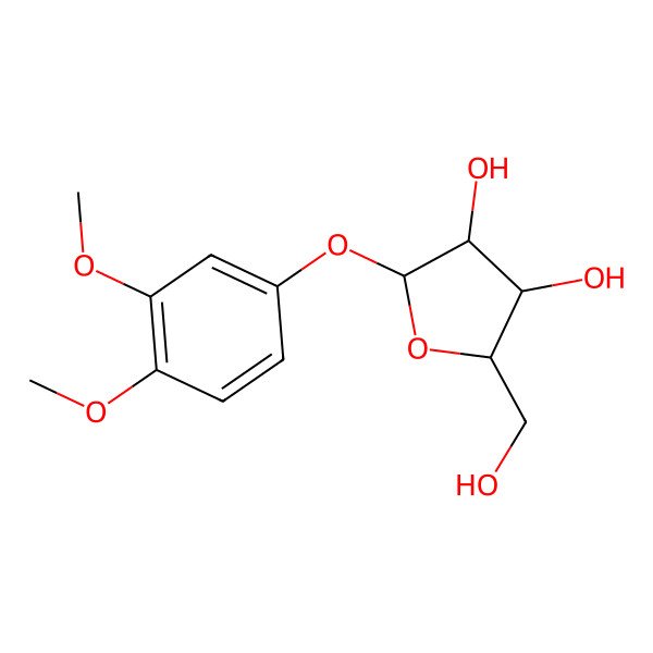 2D Structure of 3,4-dimethoxyphenyl alpha-D-ribofuranoside