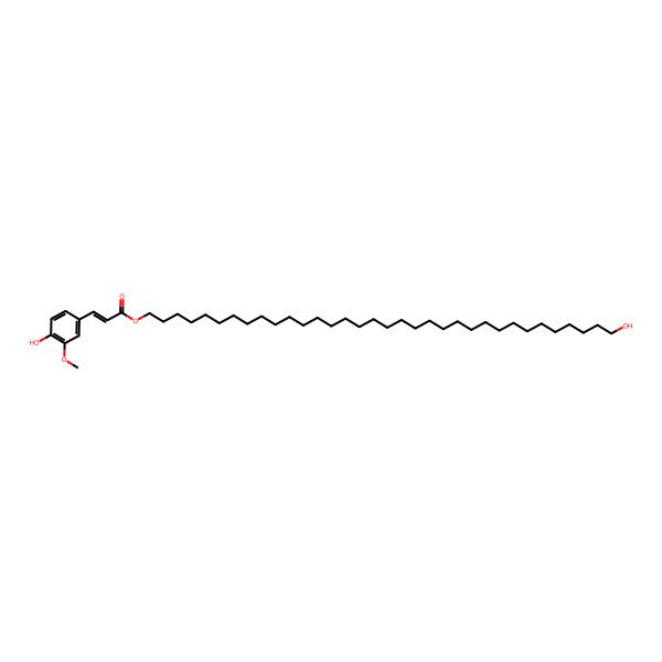 2D Structure of 34-Hydroxytetratriacontyl 3-(4-hydroxy-3-methoxyphenyl)prop-2-enoate