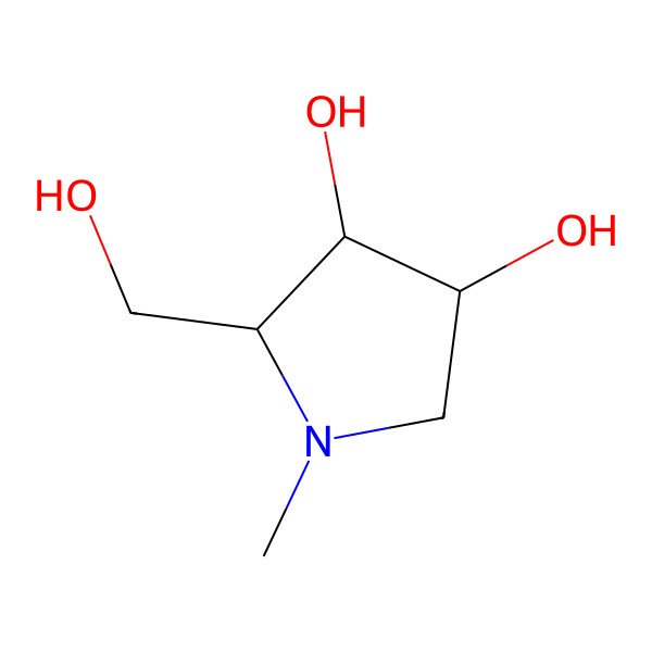 2D Structure of 3,4-Pyrrolidinediol, 2-(hydroxymethyl)-1-methyl-, (2R,3R,4R)- 2D Structure of 3,4-Pyrrolidinediol, 2-(hydroxymethyl)-1-methyl-, (2R,3R,4R)-