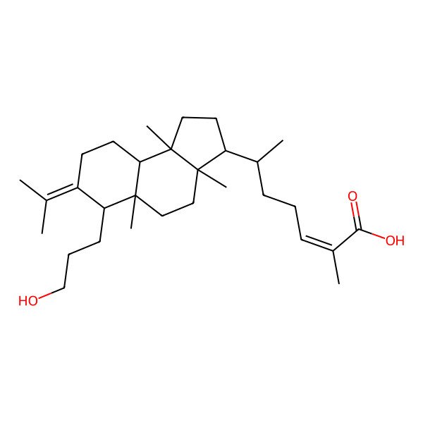 2D Structure of 3,4-secocucurbita-4,24E-diene-3-hydroxy-26-carboxylic acid