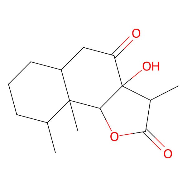 2D Structure of (3R,3aR,5aR,9S,9aR,9bS)-3a-hydroxy-3,9,9a-trimethyl-3,5,5a,6,7,8,9,9b-octahydrobenzo[g][1]benzofuran-2,4-dione