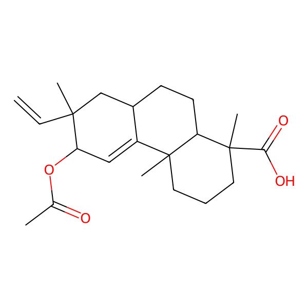 2D Structure of (1R,4aR,6R,7S,8aS,10aS)-6-acetyloxy-7-ethenyl-1,4a,7-trimethyl-3,4,6,8,8a,9,10,10a-octahydro-2H-phenanthrene-1-carboxylic acid