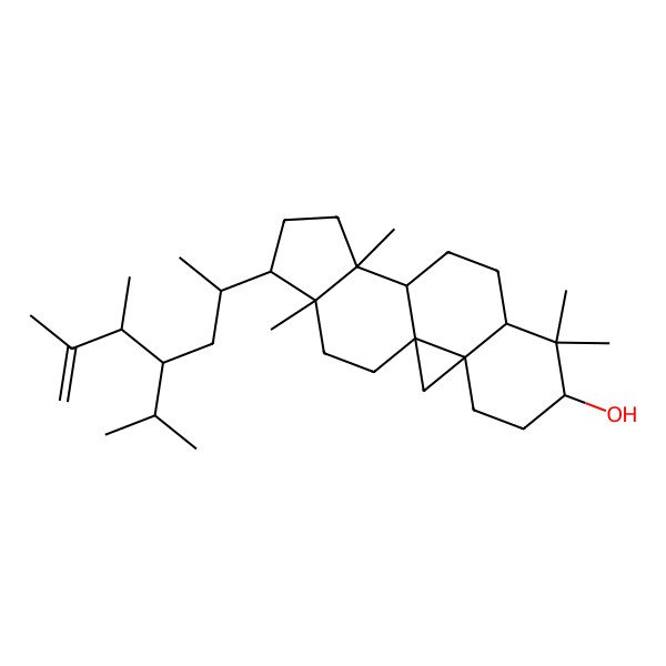 2D Structure of 15-(5,6-Dimethyl-4-propan-2-ylhept-6-en-2-yl)-7,7,12,16-tetramethylpentacyclo[9.7.0.01,3.03,8.012,16]octadecan-6-ol