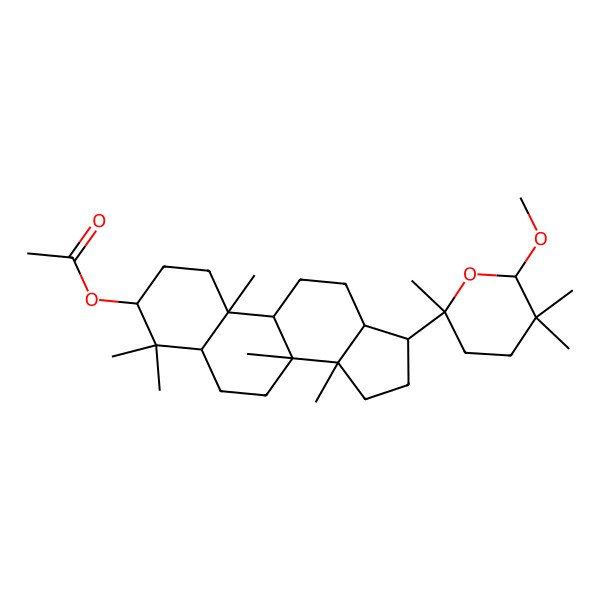2D Structure of [17-(6-methoxy-2,5,5-trimethyloxan-2-yl)-4,4,8,10,14-pentamethyl-2,3,5,6,7,9,11,12,13,15,16,17-dodecahydro-1H-cyclopenta[a]phenanthren-3-yl] acetate
