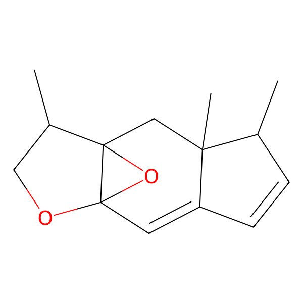 2D Structure of 3,4,12-Trimethyl-10,13-dioxatetracyclo[7.3.1.01,9.03,7]trideca-5,7-diene