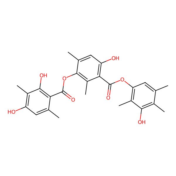 2D Structure of 3-Hydroxy-2,4,5-trimethylphenyl 3-[(2,4-dihydroxy-3,6-dimethylbenzoyl)oxy]-6-hydroxy-2,4-dimethylbenzoate